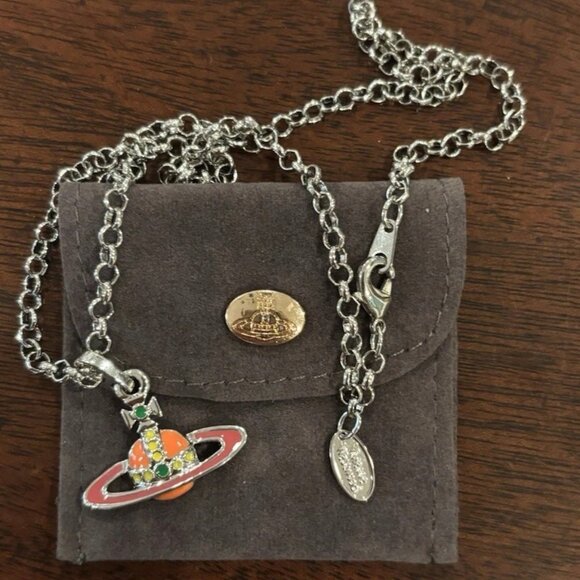 Vivienne Westwood Jewelry - Vivienne Westwood orange crystal saturn necklace